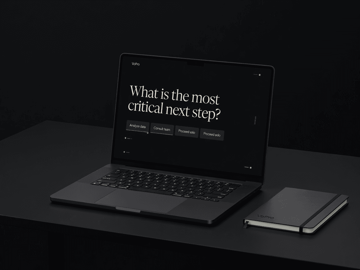 Guided discovery question on a dark interface